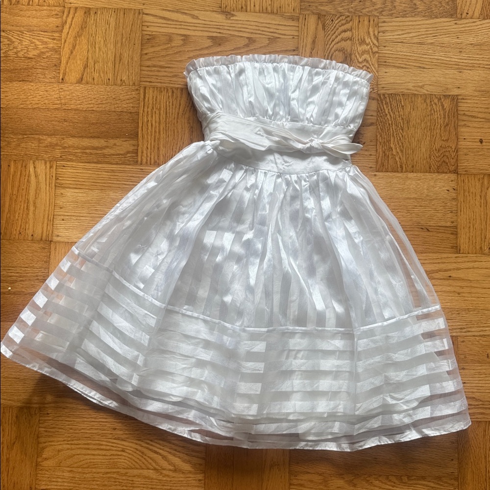 SOLD Betsey Johnson Evening White Strapless Dress 4 party  cocktail vintage - Picture 4 of 8